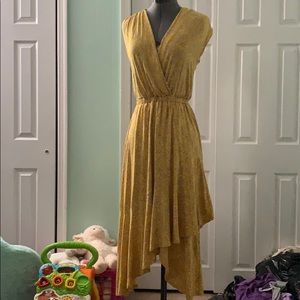Yellow flower print dress